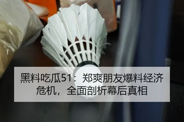 黑料吃瓜51：郑爽朋友爆料经济危机，全面剖析幕后真相